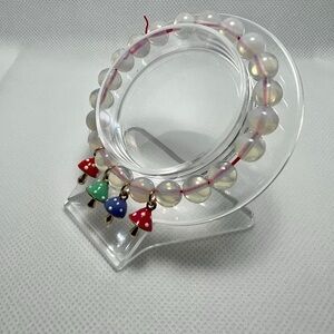 Mushroom Opalite charm bracelet